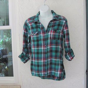 Plaid flannel shirt Volcom Teal Magenta